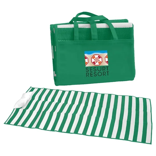 Beach mat with inflatable pillow made of tubular polypropylene material.... from ASI 61125 Hit Promotional Products / Hit®