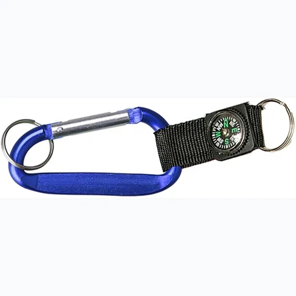 Carabiner with Compass and split key ring and solid aluminum construction.... from ASI 74585 Nu Promo International / Nu Promo Line