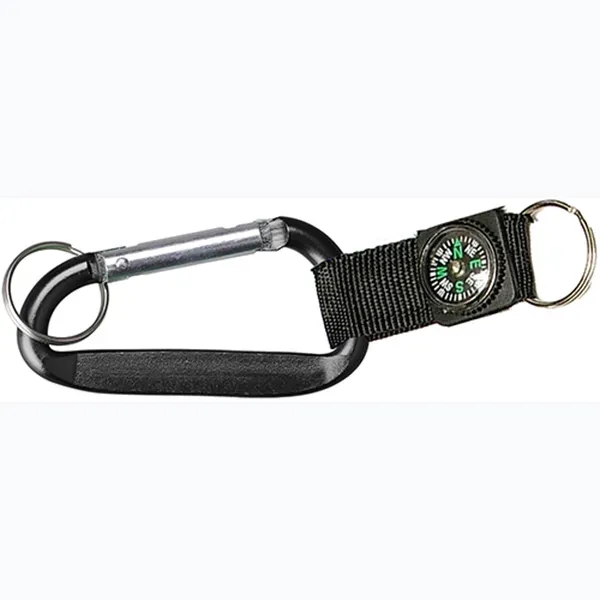 Carabiner with Compass and split key ring and solid aluminum construction.... from ASI 74585 Nu Promo International / Nu Promo Line