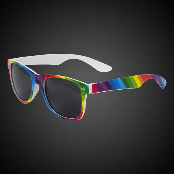 Rainbow colored sunglasses with customization.... from ASI 42016 Brighter Promotions Inc
