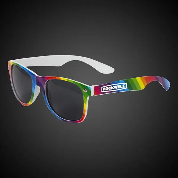 Rainbow colored sunglasses with customization.... from ASI 42016 Brighter Promotions Inc