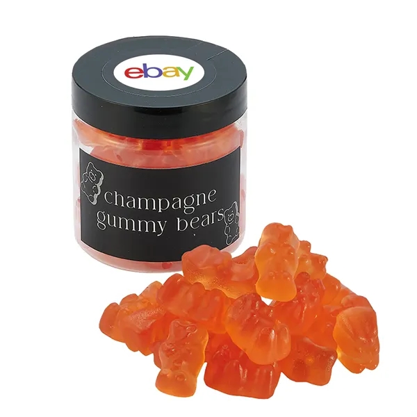 Champagne Gummy Bears (4 oz.) in a single candy jar.... from ASI 71685 Midnite Snax®