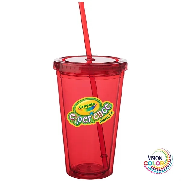 16 oz Journey Double Wall Insulated Acrylic Tumbler with Screw-on Lid... from ASI 80060 VisionUSA