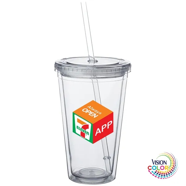 16 oz Journey Double Wall Insulated Acrylic Tumbler with Screw-on Lid... from ASI 80060 VisionUSA