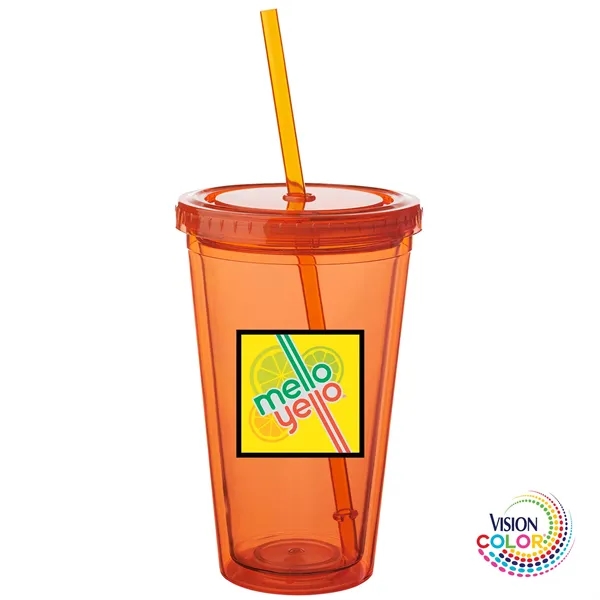 16 oz Journey Double Wall Insulated Acrylic Tumbler with Screw-on Lid... from ASI 80060 VisionUSA