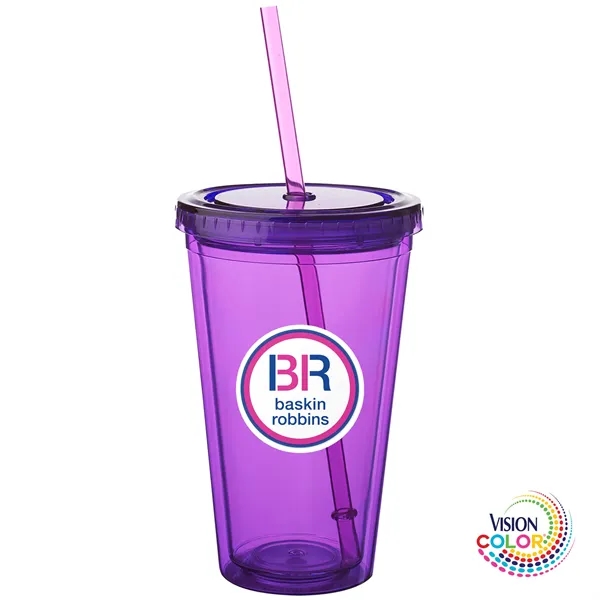 16 oz Journey Double Wall Insulated Acrylic Tumbler with Screw-on Lid... from ASI 80060 VisionUSA