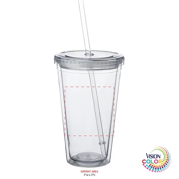 16 oz Journey Double Wall Insulated Acrylic Tumbler with Screw-on Lid... from ASI 80060 VisionUSA