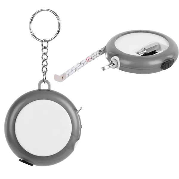 2.4" round plastic tape measure with 3' retractable tape, LED light... from ASI 61125 Hit Promotional Products / Hit®