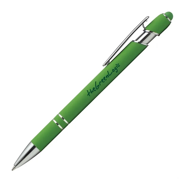 Click action rubber finished aluminum stylus pen with chrome accents.... from ASI 68190 Lungsal / Lungsal