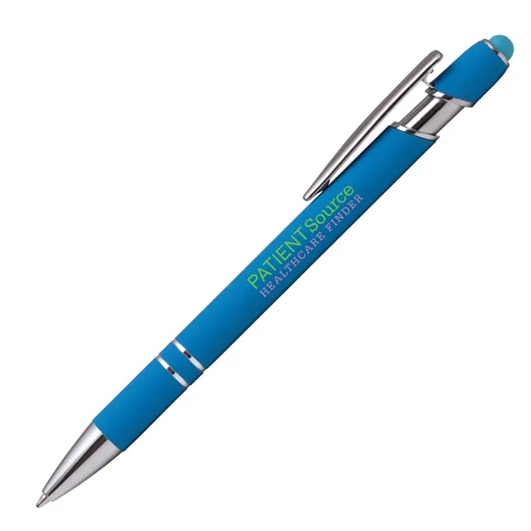 Click action rubber finished aluminum stylus pen with chrome accents.... from ASI 68190 Lungsal / Lungsal