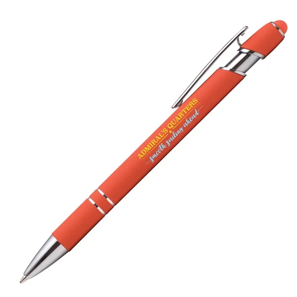 Click action rubber finished aluminum stylus pen with chrome accents.... from ASI 68190 Lungsal / Lungsal