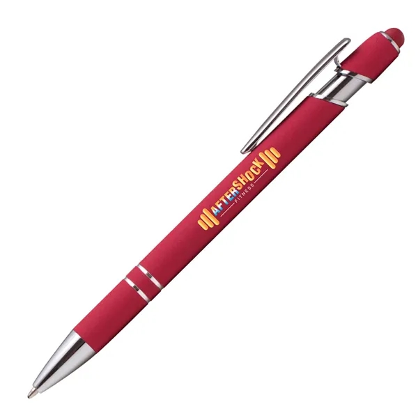 Click action rubber finished aluminum stylus pen with chrome accents.... from ASI 68190 Lungsal / Lungsal