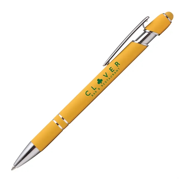 Click action rubber finished aluminum stylus pen with chrome accents.... from ASI 68190 Lungsal / Lungsal