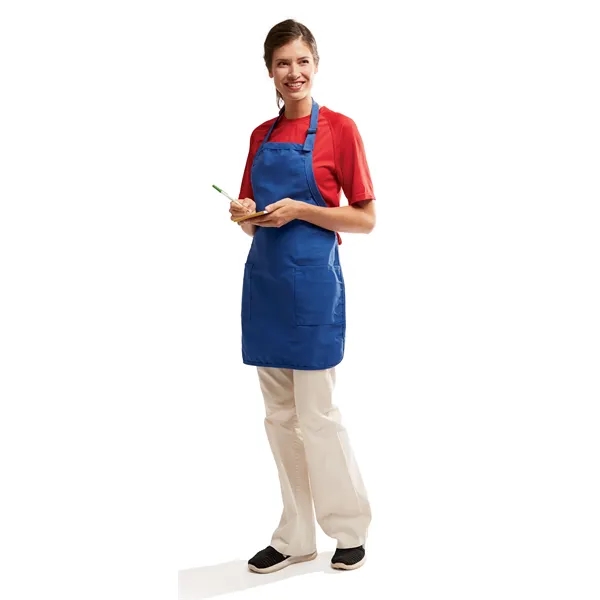 Polyester/cotton twill apron with neck strap, waist ties and patch pockets... from ASI 37461 Augusta Sportswear