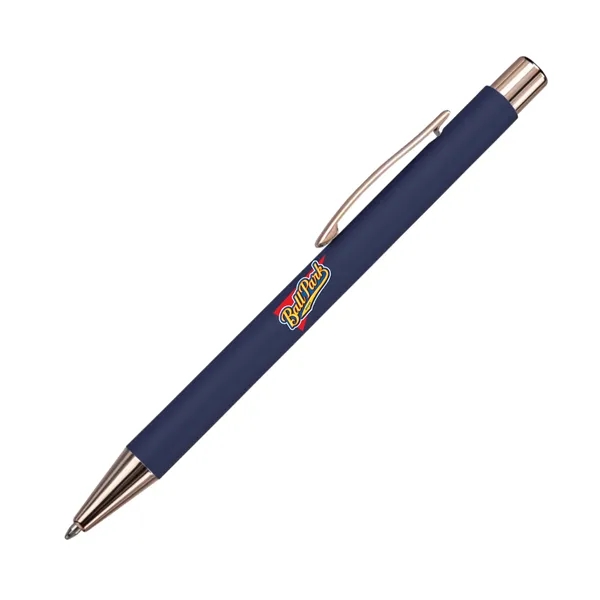 Click action aluminum ballpoint pen with rose gold colored accents.... from ASI 68190 Lungsal / Lungsal