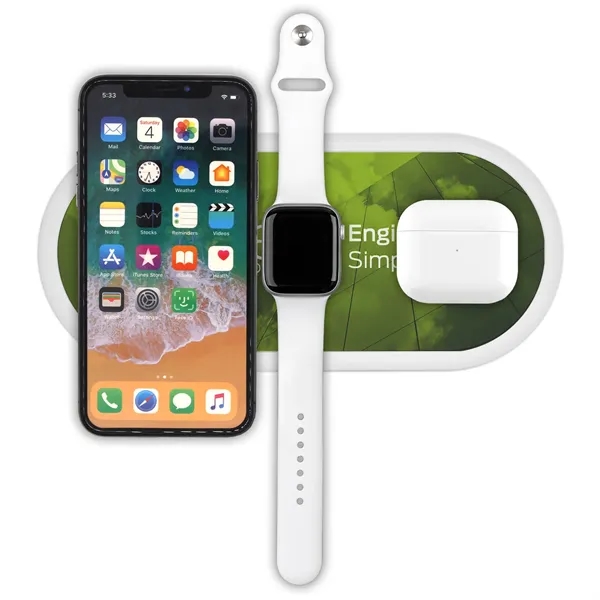 15 Watts, 10 Watts & 3 Watts. 3 charging locations. Charges... from ASI 62124 iClick, Inc. / iClick®