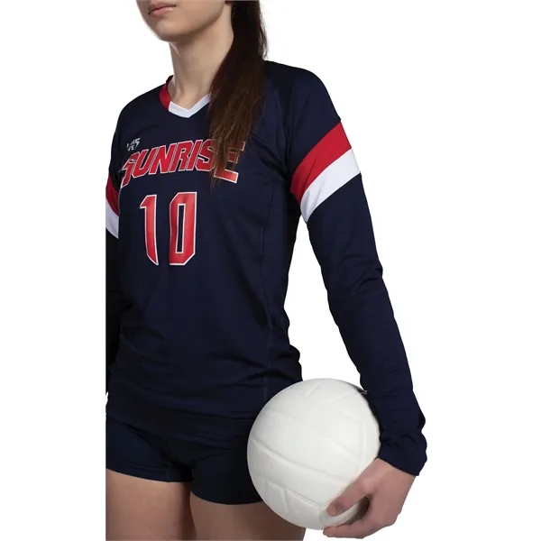 Girls Tri-Color Long Sleeve Jersey... from ASI 37461 Augusta Sportswear