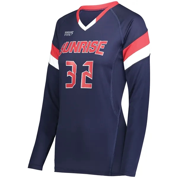 Girls Tri-Color Long Sleeve Jersey... from ASI 37461 Augusta Sportswear
