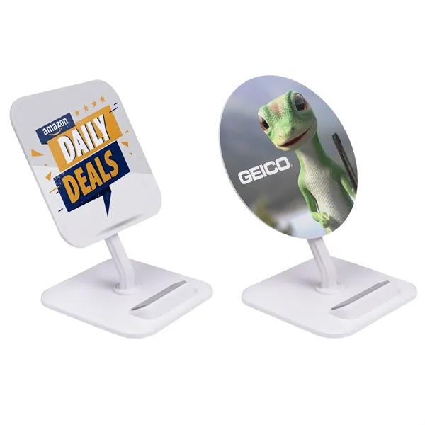 5 Watts. Adjustable, collapsible phone stand. Charges any wireless-enabled device. Detachable... from ASI 62124 iClick, Inc. / iClick®