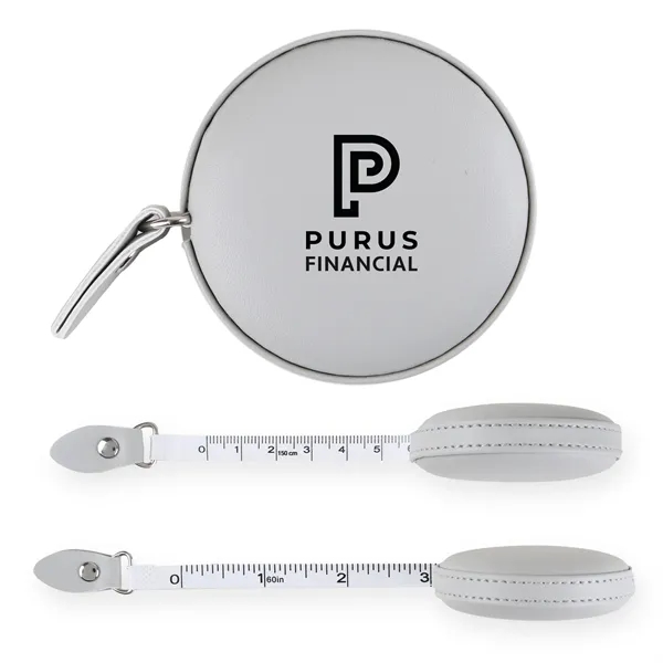 A vegan leather 5" tape measure featuring a dual-sided 60" tape... from ASI 61966 HPG / Beacon Promotions