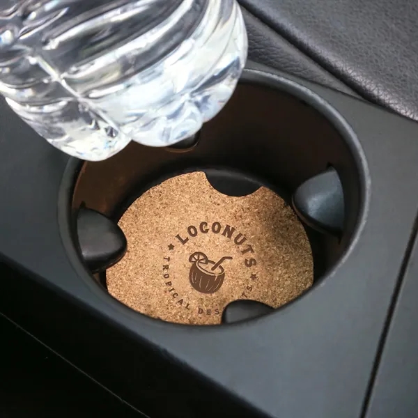 Made of cork, the Corkster Car Coaster is hypoallergenic, anti-microbial, &... from ASI 61966 HPG / Beacon Promotions