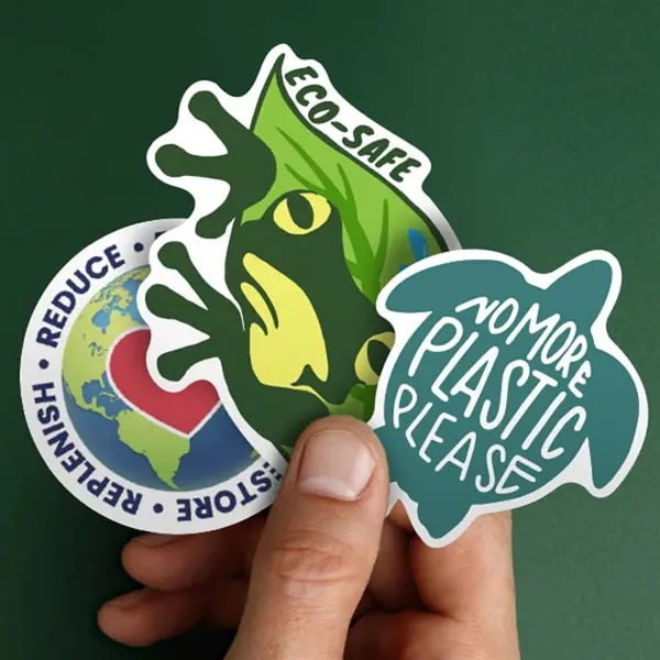 Eco-friendly stickers are durable and 100% recyclable and the adhesive used... from ASI 89791 StickerYou / Promoted You