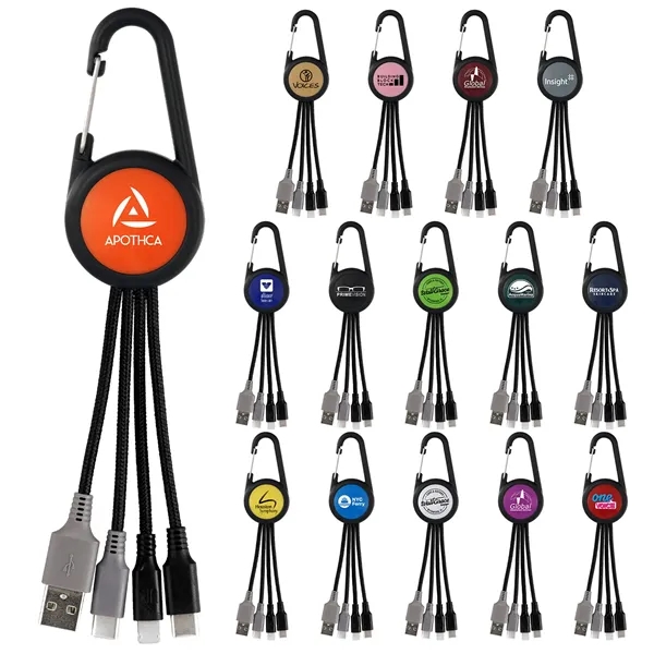 COLORFUL 3-IN-1 CARABINER DUO CHARGING CABLE... from ASI 30208 A P Specialties / AP Specialties