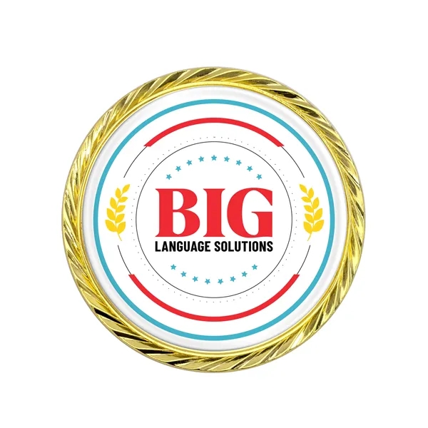 1.75" x 4mm die cast metal challenge coin with two sided... from ASI 52263 EMT