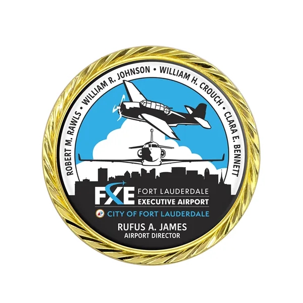 1.75" x 4mm die cast metal challenge coin with two sided... from ASI 52263 EMT