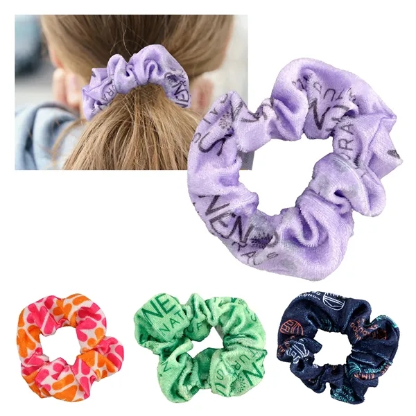 FULL COLOR VELVETY HAIR SCRUNCHIE... from ASI 30208 A P Specialties / AP Specialties