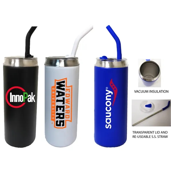 17 Oz. Double Wall S. Steel Vacuum Insulated Tumbler with Metal... from ASI 36988 Artek USA Inc