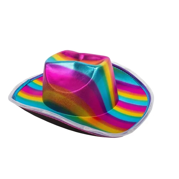Rainbow colored cowboy hat with 13 super bright LED lights.... from ASI 42016 Brighter Promotions Inc