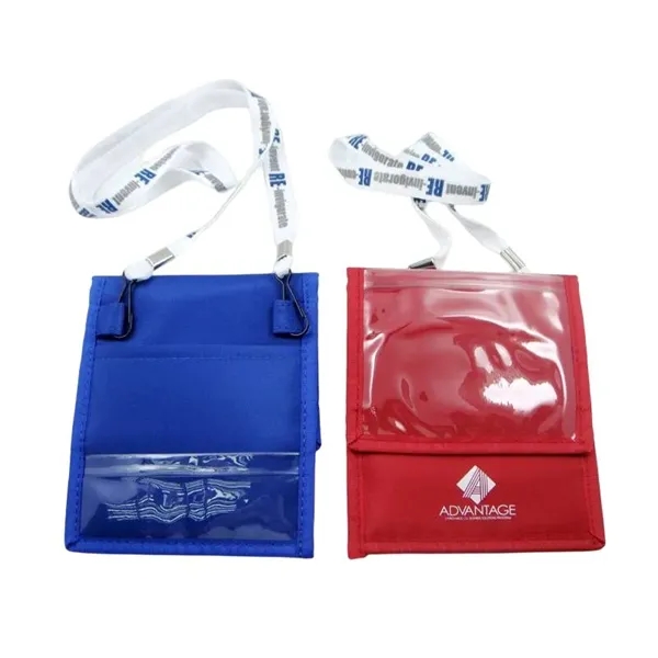 Passport pouch money travel holder neck wallet plus 1 color silkscreen... from ASI 37218 Athena Promo (tm)