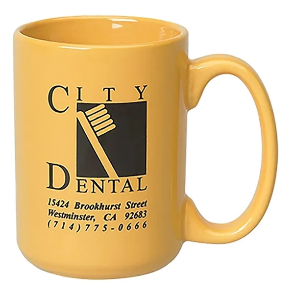 15 oz. ceramic mug with C-shaped handle and silkscreen imprint.... from ASI 39820 Opusline (Benmex) / Opus Line