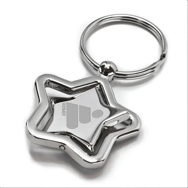 Customizable free revolving star-shaped metal key tag with split ring hardware.... from ASI 39820 Opusline (Benmex) / Opus Line