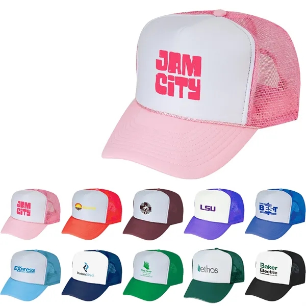 100% polyester foam cap with mesh back and plastic adjustable snap.... from ASI 39820 Opusline (Benmex) / Opus Line