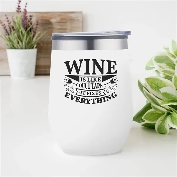 12 oz. stainless steel wine tumbler with polypropylene liner.... from ASI 90807 Tekweld