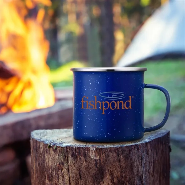 16 oz. enamel camping mug with a stainless steel rim and... from ASI 90807 Tekweld