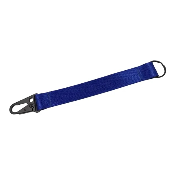 Nylon strap short lanyard with hook and keyring with 1 color... from ASI 37218 Athena Promo (tm)