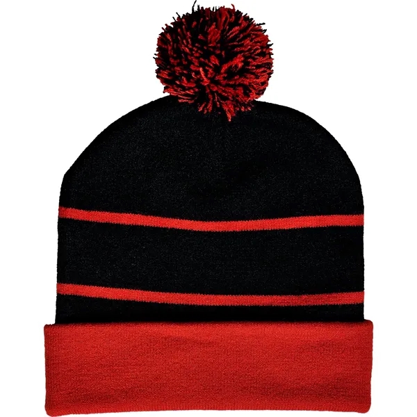 FULL COLOR KNIT BEANIE WITH POM... from ASI 30208 A P Specialties / AP Specialties