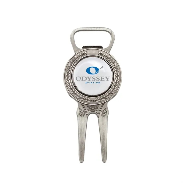 Golf divot repair tool with bottle opener and full color ball... from ASI 52263 EMT / EMT