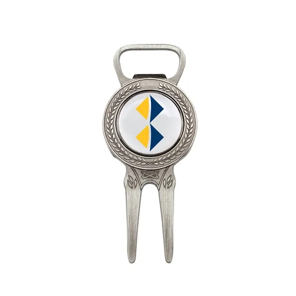 Golf divot repair tool with bottle opener and full color ball... from ASI 52263 EMT / EMT