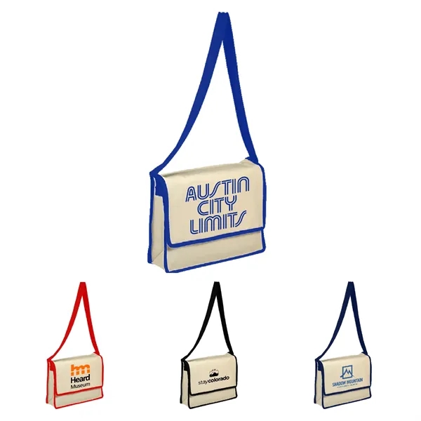 Canvas Massenger Bag With Colored Flap... from ASI 39820 Opusline (Benmex) / Opus Line