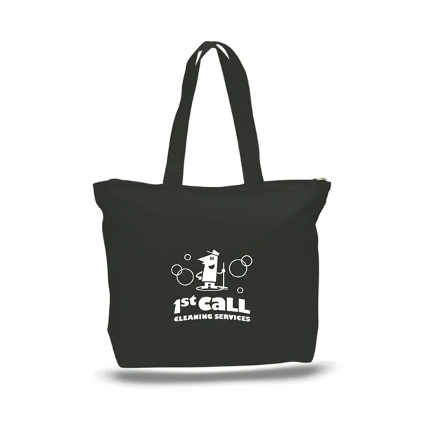 12 oz. cotton tote bag features a zippered pocket on the... from ASI 39820 Opusline (Benmex) / Opus Line