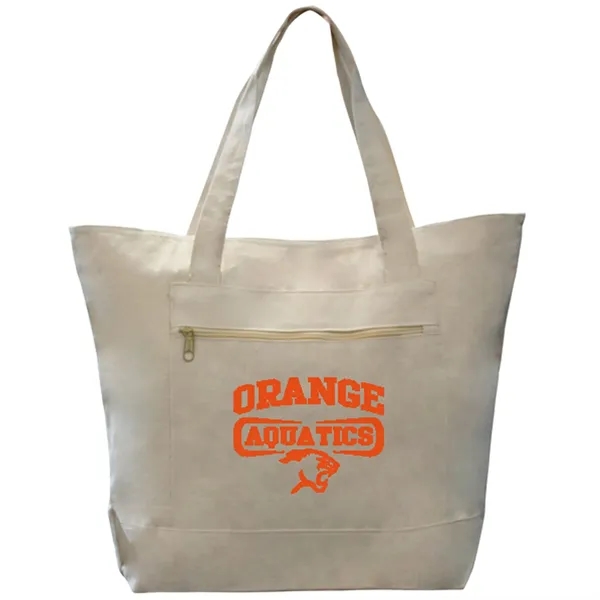 12 oz. cotton canvas zippered tote with 22" handle, front zippered... from ASI 39820 Opusline (Benmex) / Opus Line