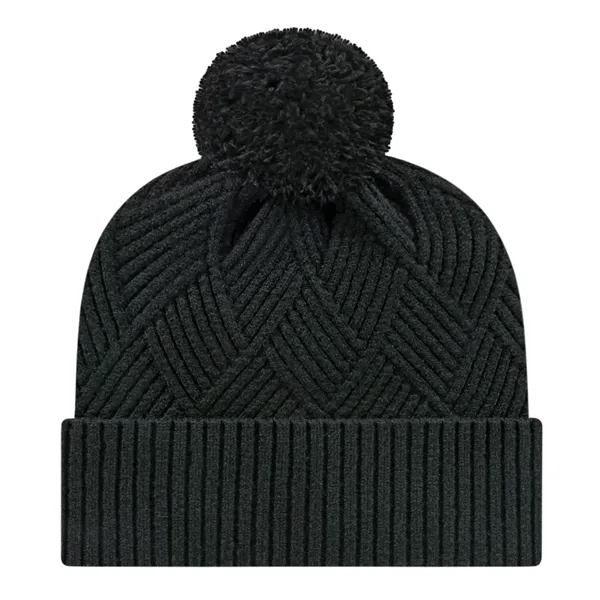 Premium tri-blend knit cap with solid color ribbed cuff and pom... from ASI 43792 Cap America Inc