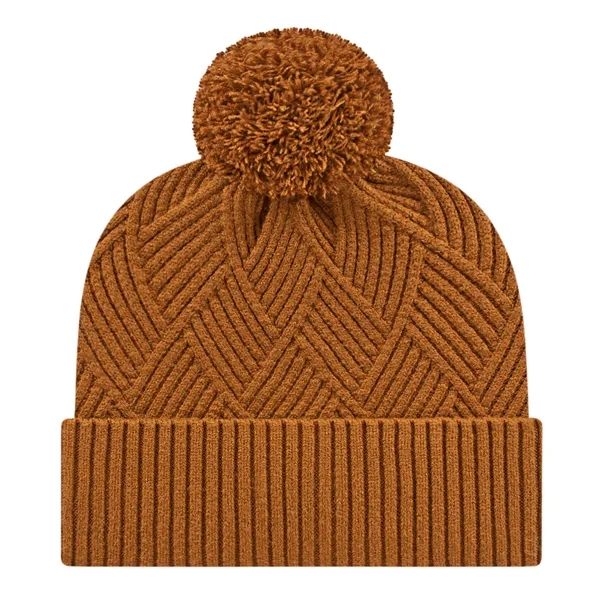 Premium tri-blend knit cap with solid color ribbed cuff and pom... from ASI 43792 Cap America Inc
