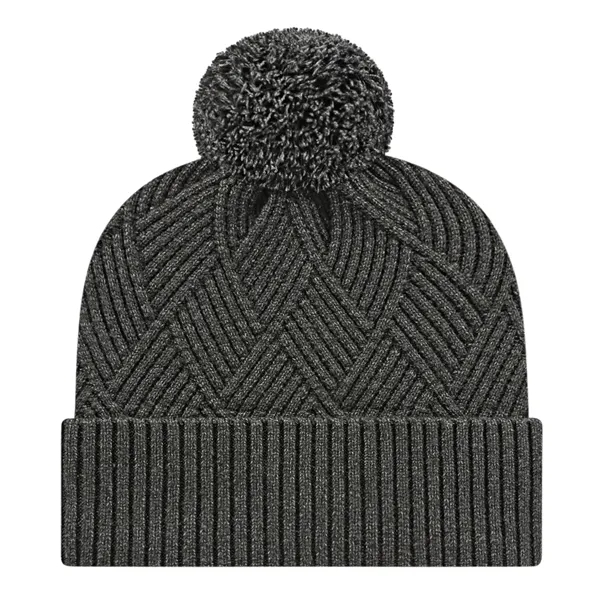 Premium tri-blend knit cap with solid color ribbed cuff and pom... from ASI 43792 Cap America Inc