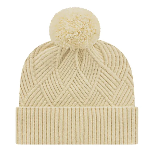 Premium tri-blend knit cap with solid color ribbed cuff and pom... from ASI 43792 Cap America Inc