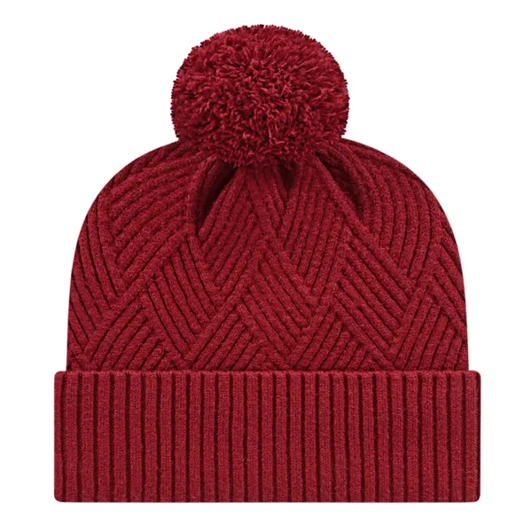 Premium tri-blend knit cap with solid color ribbed cuff and pom... from ASI 43792 Cap America Inc